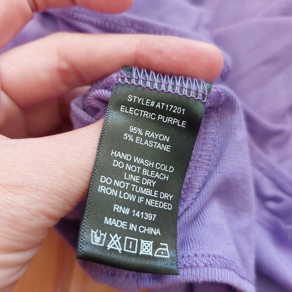 Astr the label shoulder  cut off bodysuit nwt size L purple color - Picture 7 of 8